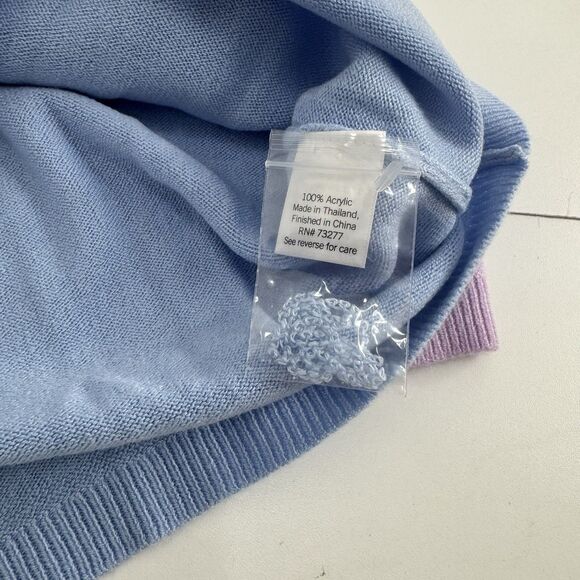 2 Croft & Barrow The Extra Soft V Neck Sweater Long Sleeves Prple Blue Womens S - Picture 4 of 4